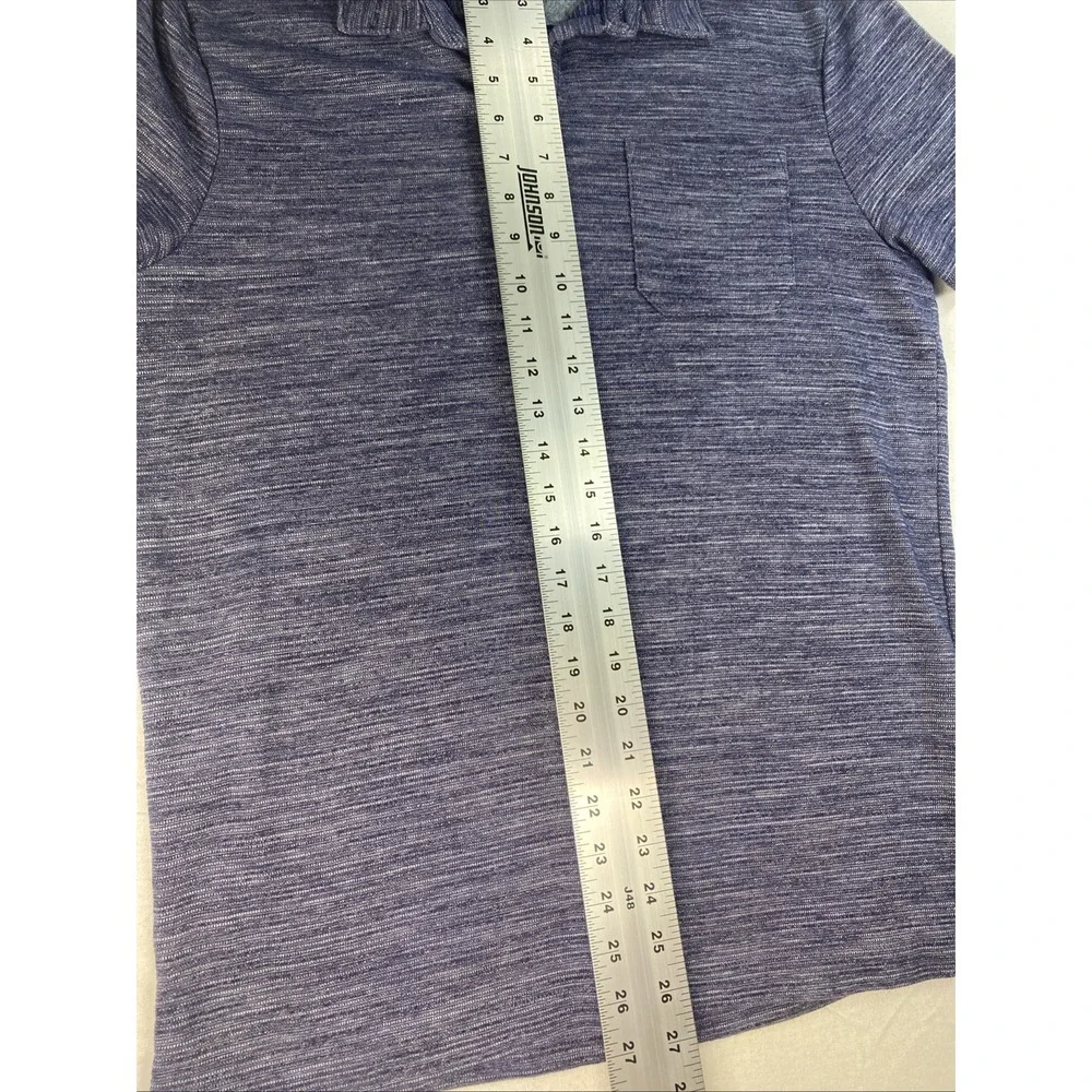 Banana Republic Mens Medium Polo‎ Textured Blue Knit Short Sleeve  Size M